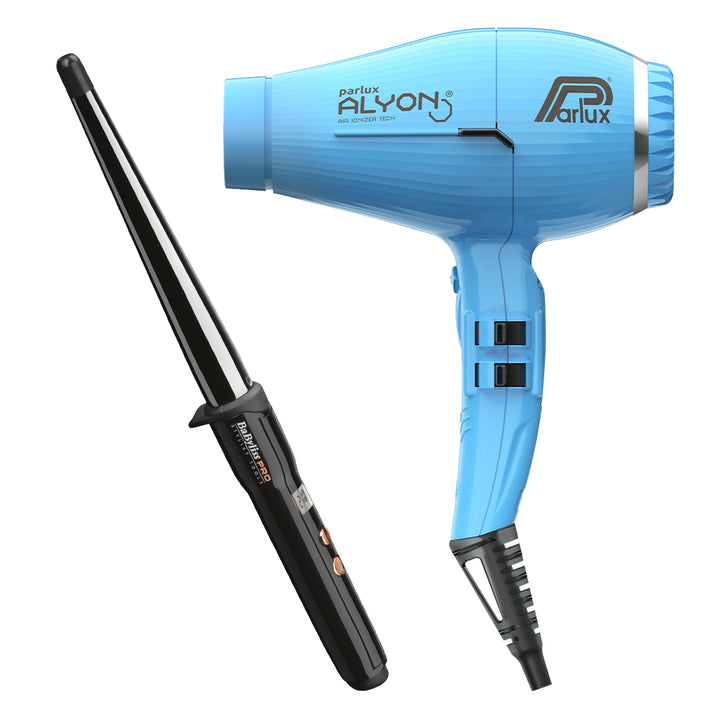 Alyon Dryer Turquoise with Free Ceramic Conical Curler 25mm-13mm